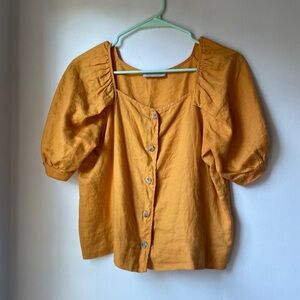 Linen boxy blouse